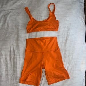 Orange TNA Biker Shorts Set